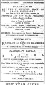 Adverts from Dunfermline Saturday press Dec 24th 1870