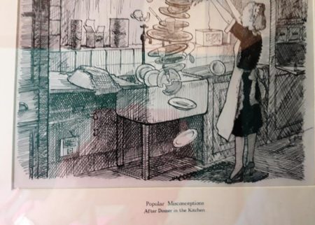 Cartoon of "Popular Misconceptions - After Dinner in the kitchen"