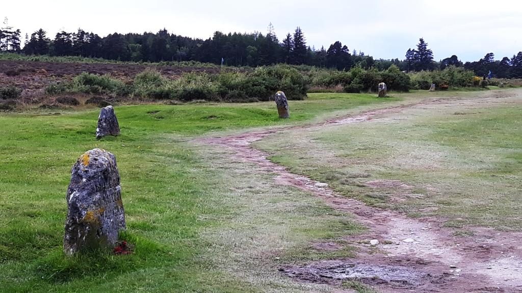 Photo of the clan grave markers at Culloden