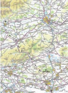 Map of Margaret and John's route between Dunfermline and Crieff