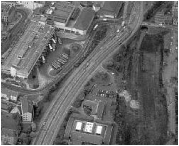 1980s Aerial View Showing the Multi-storey Car Park, the Bus Station, Carnegie Drive and the Site of the Upper Station