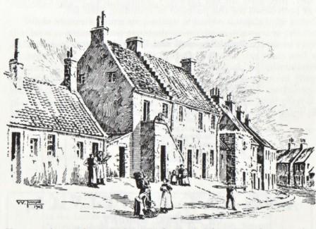 The original Tradesmen's Library, Nethertown, Dunfermline. Sketch by William Thomson 1902