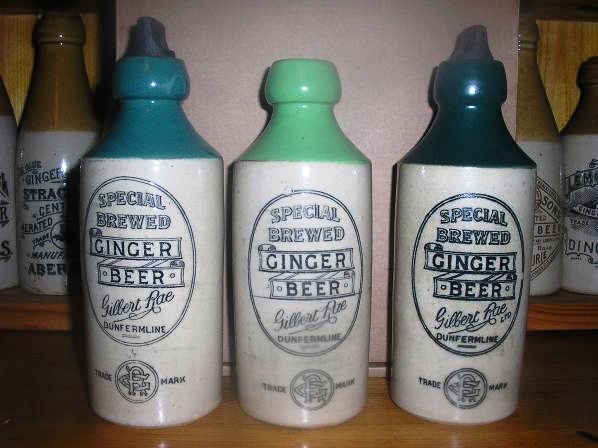 Three of Gilbert Rae’s early stoneware bottles