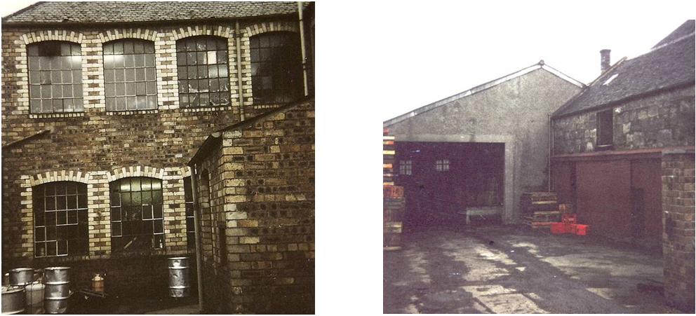 Photos of the rear of the factory and starage areas.