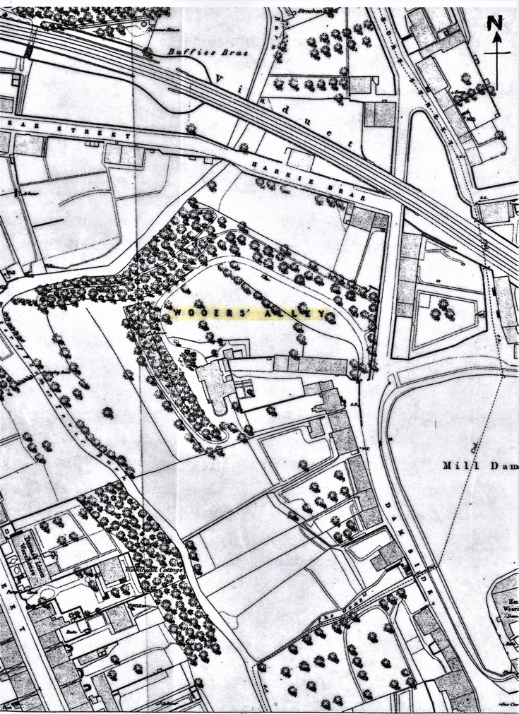 1856 O.S. map of Wooer's Alley, Dunfermline - Courtesy of DCL&G