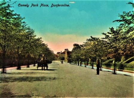 Postcard showing Comely Park Place, now Comely Park, looking west, circa early 20th century. The Tuckett house would have been on the south side of the street.
Author's postcard collection.