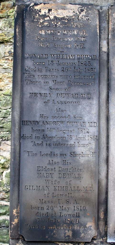 Photo of Henry Dewars's grave stone in St Cuthbert's Burial ground, Edinburgh