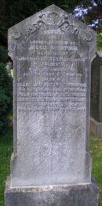 Photo of Mary Thomson's headstone in the Halbeath Road cemetery
