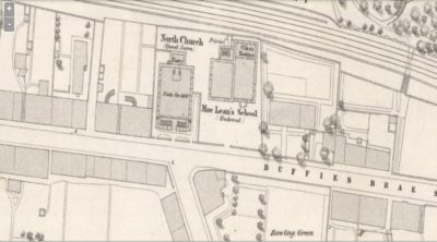 1854 Ordnance Survey map Dunfermline showing McLean's school on Buffies Brae