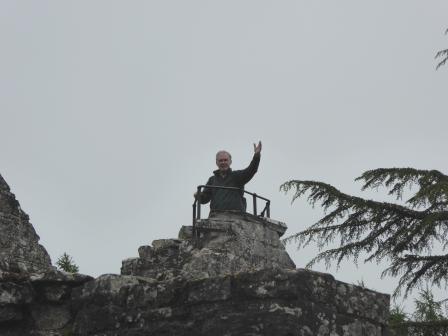 Photo of a DHS member at the top of the Abbey tower