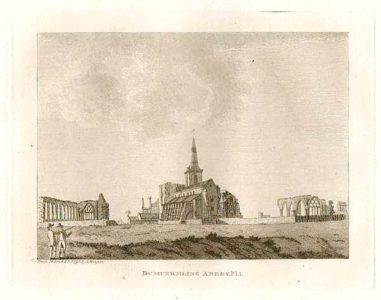 Dunfermline Abbey before reconstruction, from a drawing in 1797 by Francis Grose.