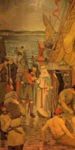 St. Margaret landing in Scotland, by William Hole Scottish National Portrait Gallery